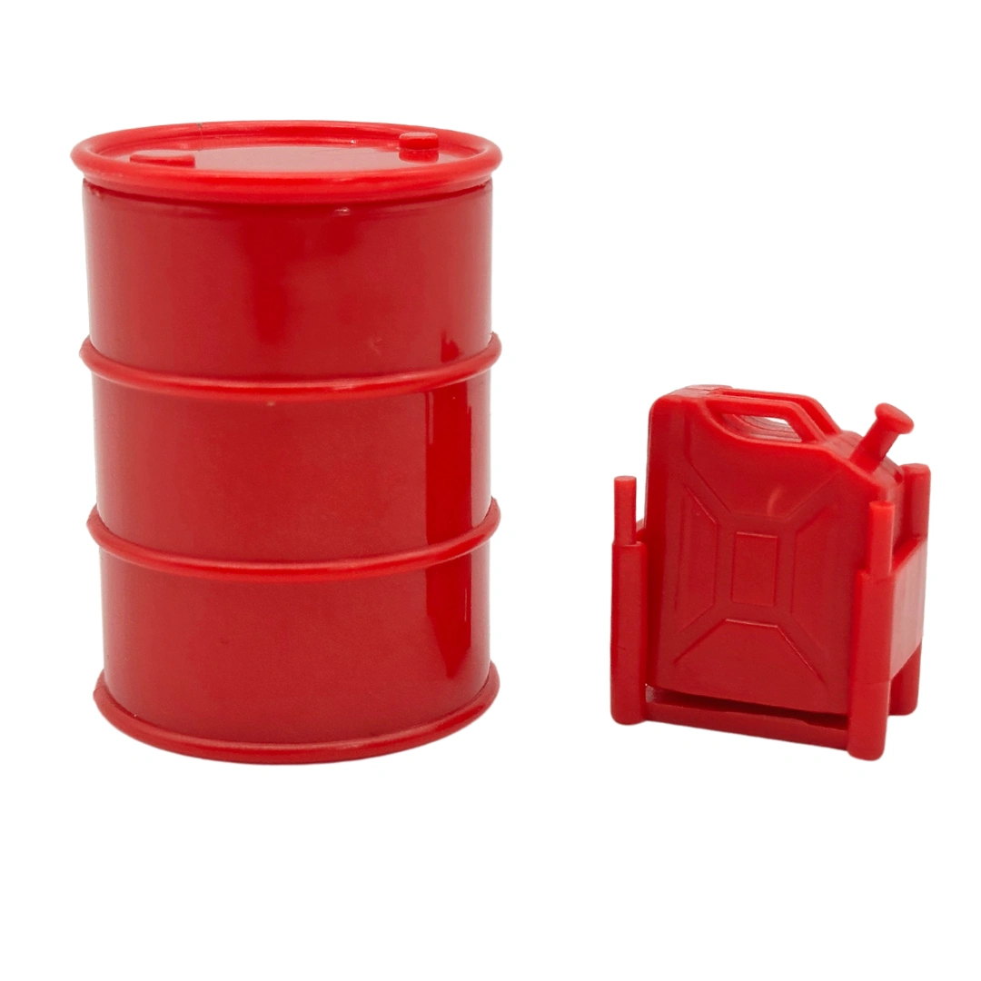 RC Crawler Fuel Up: 1/24 1/18 Scale Jerry Can & Oil Drum Set Red Hot!