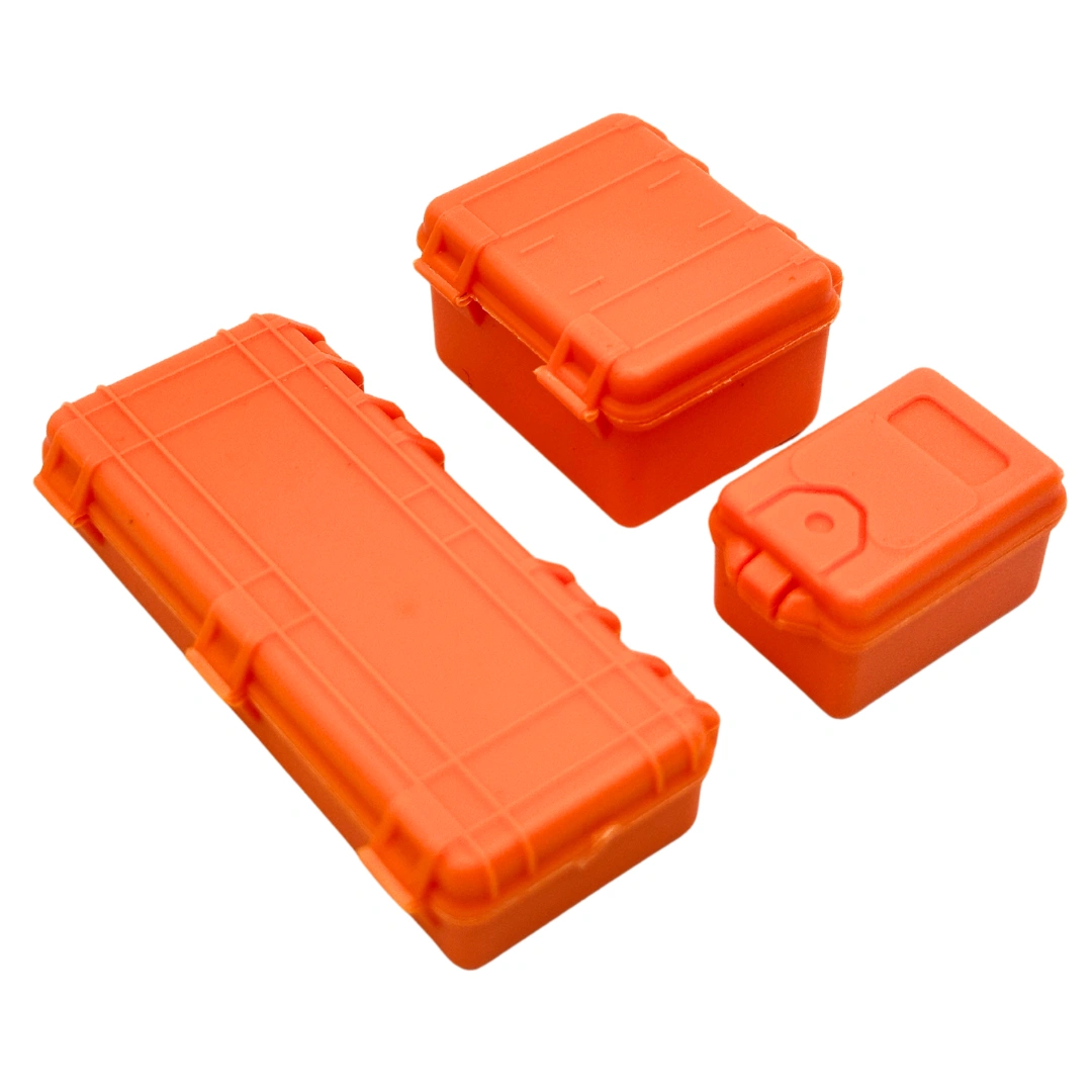 Tiny Toolbox Trio: RC Crawler Essentials! 1/24 & 1/18 Scale Orange Set.